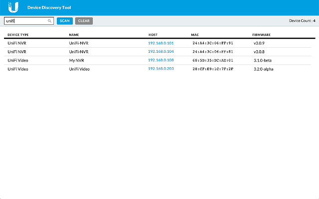 Find your UniFi devices with the Ubiquiti Device Discovery Tool 
Screenshot 1