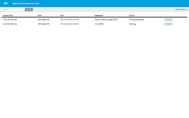 Find your UniFi devices with the Ubiquiti Device Discovery Tool 
Screenshot 2